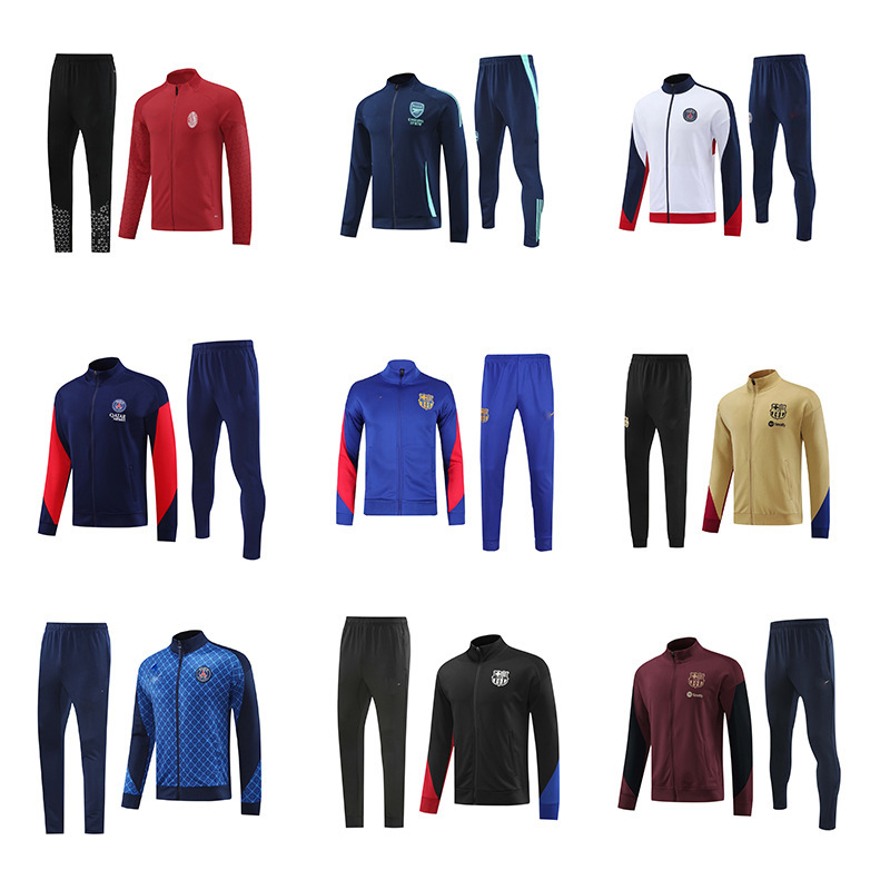 New Paris Arsenal Barcelona Chelsea Marseille Inter Lyon Long Sleeve Long Zip Jacket suit Soccer Suit