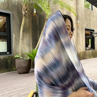 Summer and Autumn New Amazon Meteor Pattern Printed Chiffon Hood Printed Chiffon Scarf Arab Middle East Hood