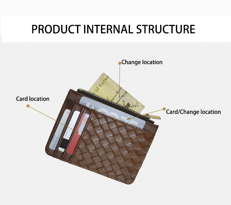 45g Weight Pu Leather Material Solid Color Pattern Unisex Gender Light Grey, Red, Blue, Black Color Korean New Simple Multi-card Position Ultra-thin Purse 17