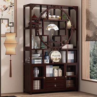 Hot Selling Entrance Cabinet Living Room Partition Cabinet Screen Cabinet Decorative Cabinet Storage Rack New Chinese Style Bogu Rack Duobao Pavilion