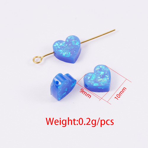 Resin Synthesized Opal 8mm Heart Love Shape Opal Stone Beads 1.5mm Hole Diameter Small Hole Beads