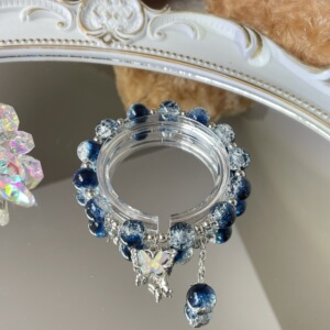 S012-jade butterfly bracelet [dark blue] #sz270