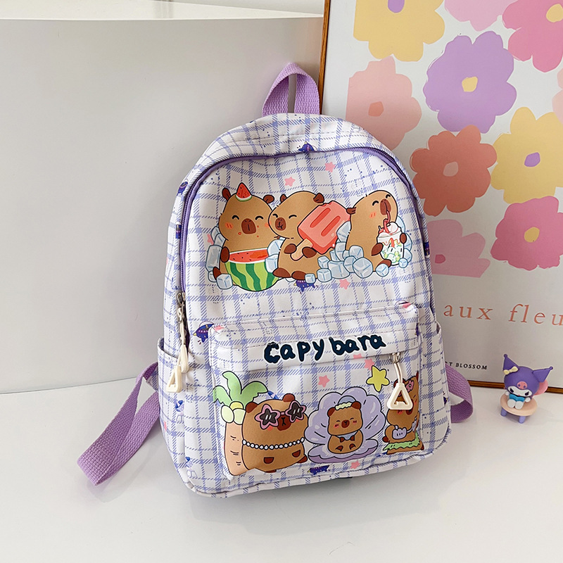 Nueva mochila de gran capacidad dibujos animados encantador impresión de estudiantes de primaria y secundaria reducción de presión de la espalda ocio versátil doble espalda