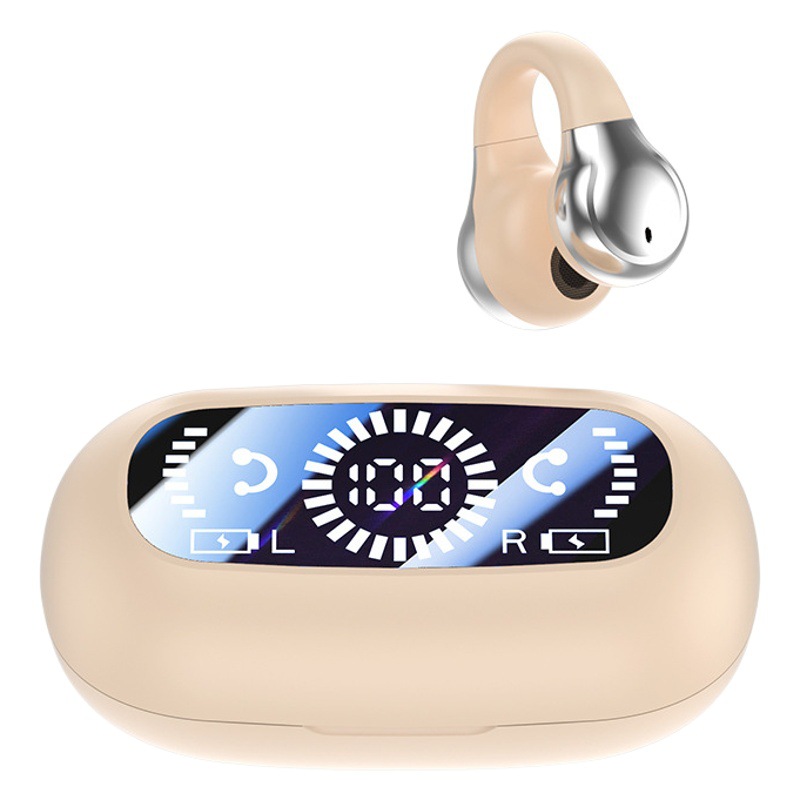 Transfronterizo nuevo modelo privado de conducción ósea auricular Bluetooth auricular Clip-en deportes pantalla digital ultra-larga resistencia auriculares inalámbricos
