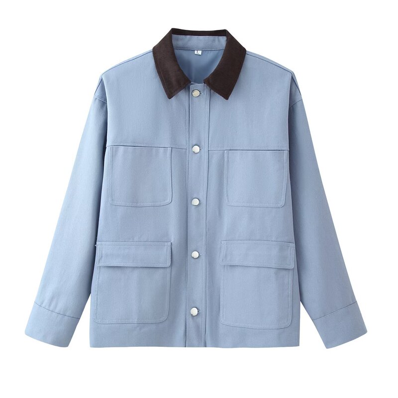 European and American Cross-Border Women's Clothing Specializes in the 2026 Spring New French-Style Versatile Patchwork Collar Jacket for Commuting European and American Cross-Border Women's Clothing Specializes in the 2026 Spring New French-Style Versatile Patchwork Collar Jacket for Commuting