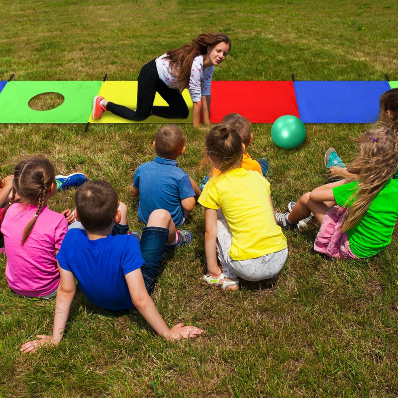 アマゾン. パラシュートをしている子供は18x3フィートで長方形のゲームをしています|undefined