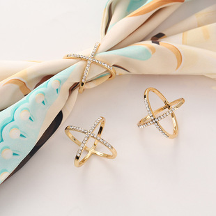 Silk towel buckle coat belt fixed buckle multi-functional Korean high-end clothing simple rhinestone jewelry clothing accessories