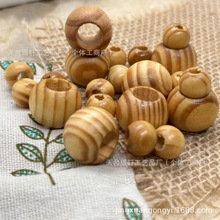 现货大孔松木珠圆珠木珠散珠子diy佛珠手链项链箱包配件现货批发