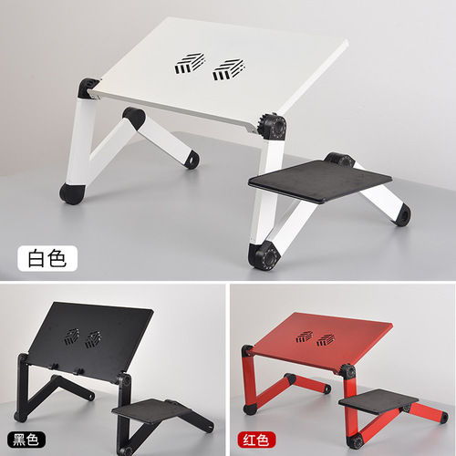 Cooling Laptop Desk Creative Aluminum Adjustable Folding Stand Bed Desk Mobile Lazy Person Computer Desk