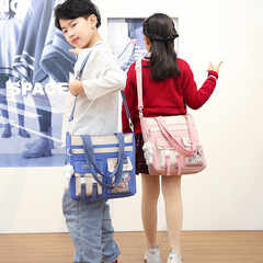 New primary school student tutoring bag, children's single shoulder tutoring bag, boys and girls art bag, tutoring class multi-functional bag
