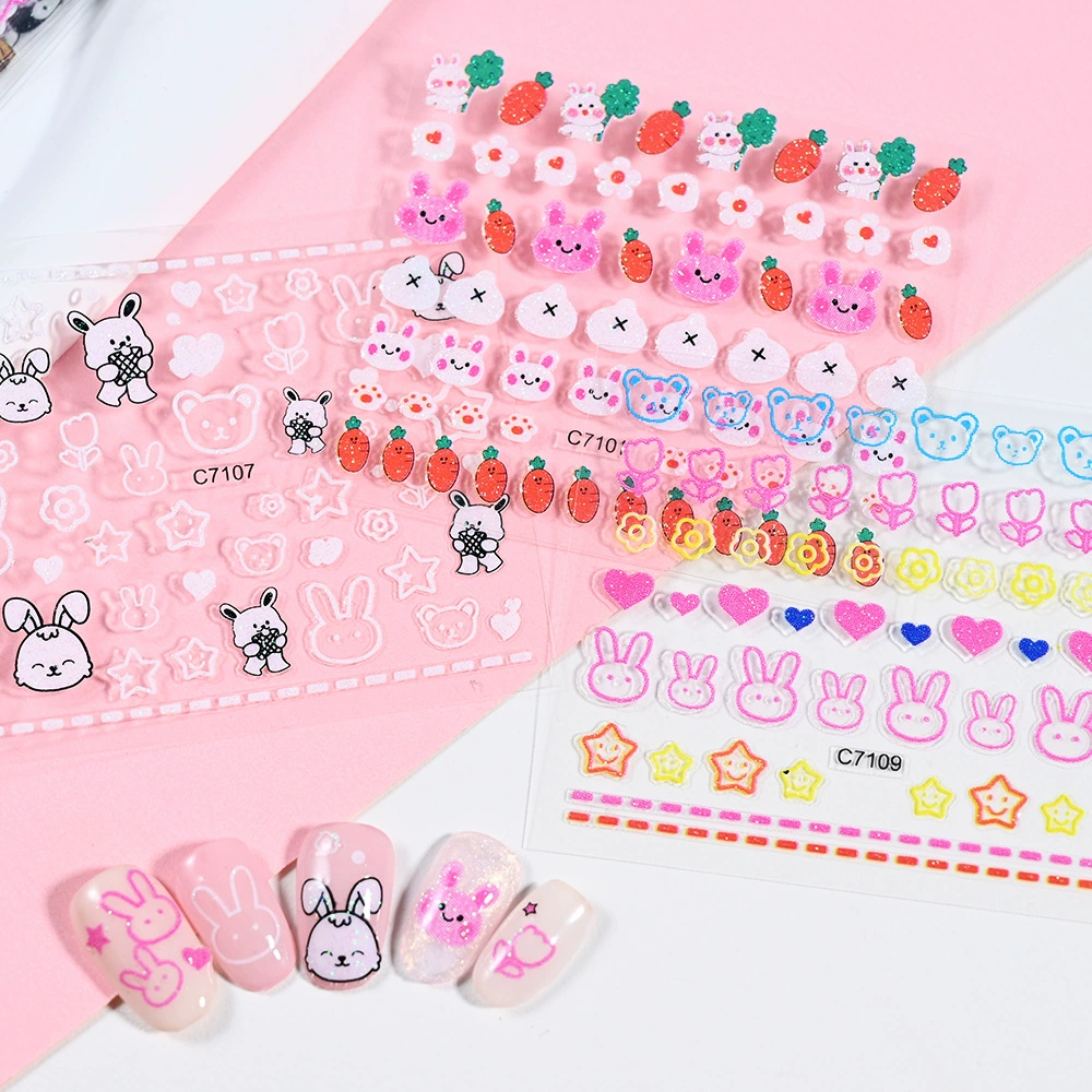 Блесковый кролик детский ногти наклейка милый мультяшный поросенок детский сад бонус наклейка полпакета набор