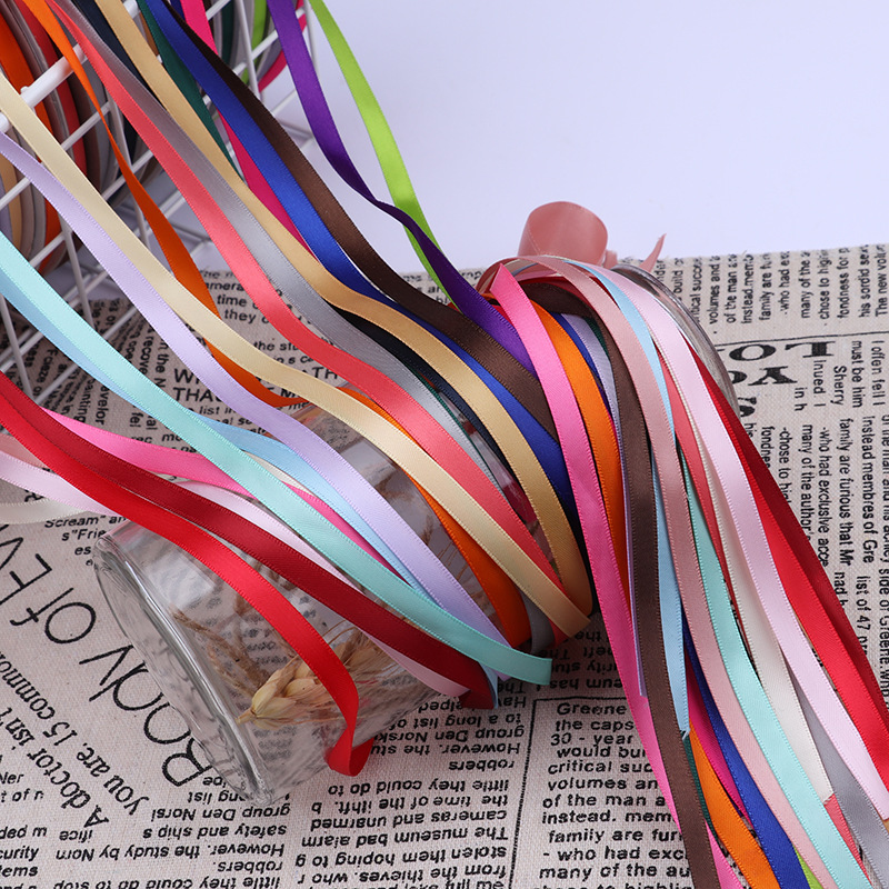 Grueso de alta densidad de 6mm de doble cara de cinta de poliéster arco DIY cinta de la boda marcador colgante grano caja de regalo cinta de embalaje