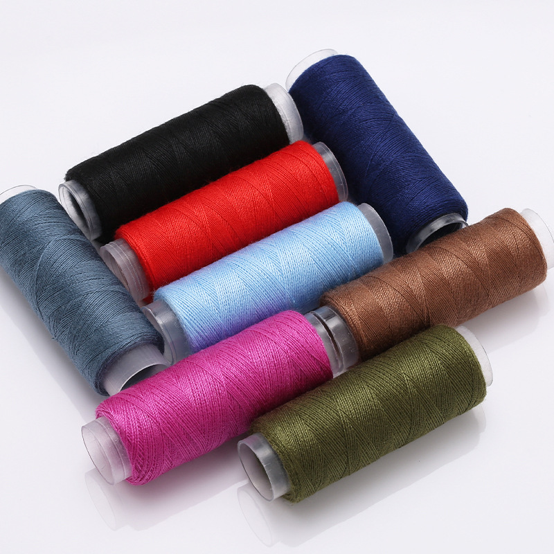 Mayorista línea de costura casera colorida costura manual rollo pequeño 402 línea de máquina de coser hecha a mano ropa DIY poliéster costura manual image 4