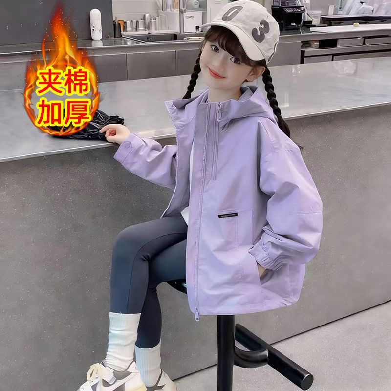 Girls' Jacket Spring and Autumn 2026 New Stylish Thickened Spring Jacket for Older Girls Children's Clothing Spring Padded Coat