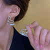 Long silver needle, design universal earrings, silver 925 sample, internet celebrity, trend of season