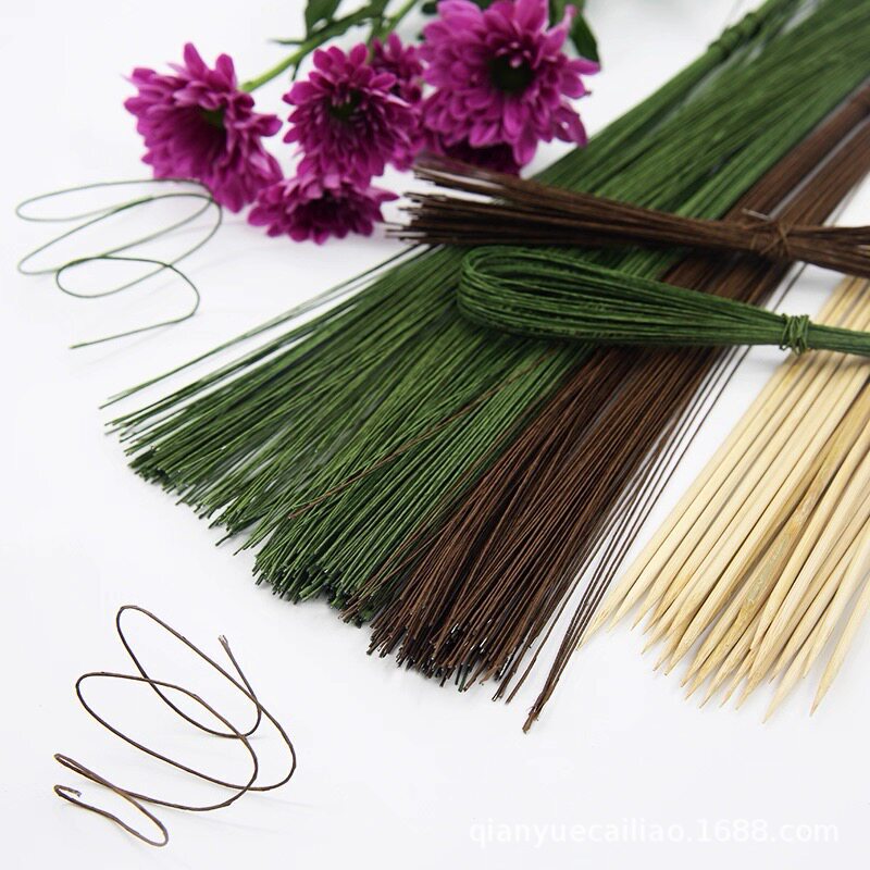 Floral Wire Wrapping Kit for Florists, Professional Flower Arrangement Set, Thick Iron Wire, Bamboo Sticks, Fine Iron Wire, Handmade Floral Wire Floral Wire Wrapping Kit for Florists, Professional Flower Arrangement Set, Thick Iron Wire, Bamboo Sticks, Fine Iron Wire, Handmade Floral Wire