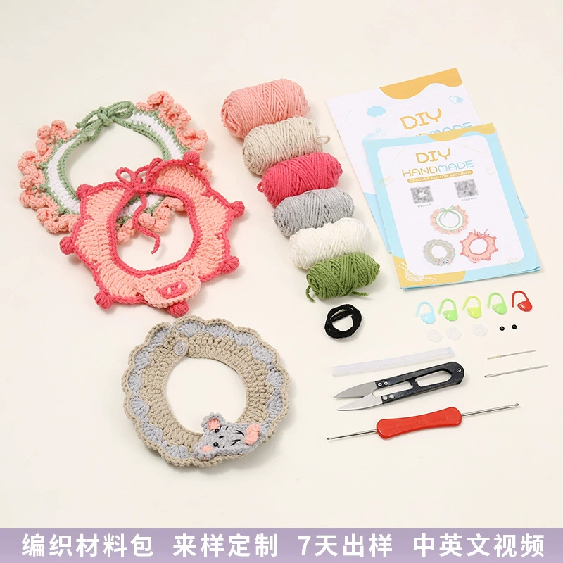 Розовая остроумная свинья кошачья нагрудник кота крючок ручной работы