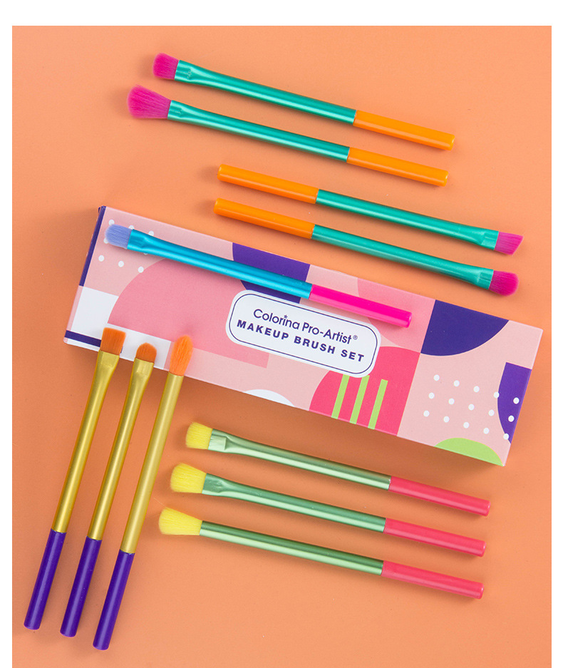 Cross-border export foundation brush, colored makeup brush set, complete set of loose powder, eyeshadow, lip brush, concealer box, beauty tools undefined