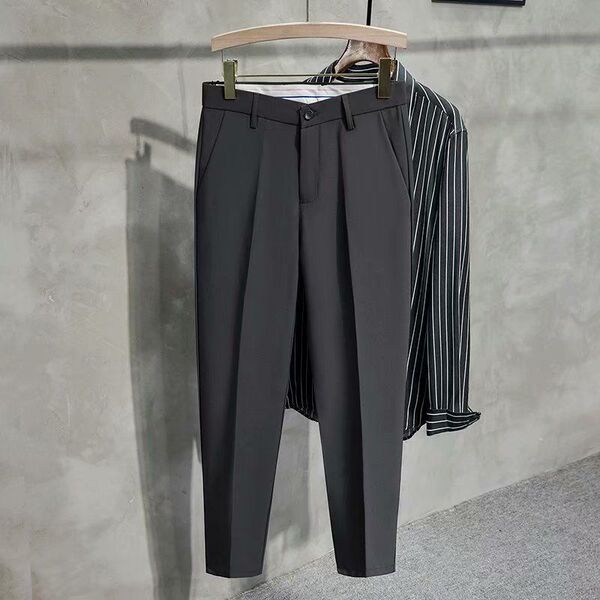 Summer solid color men's casual trousers English style