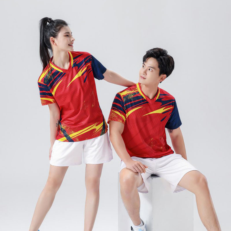 Badminton Uniform Set for Women, Volleyball Uniform for Middle School Students, Sports Team Uniform, Men's Tennis Uniform, Sports Fitness T-Shirt
