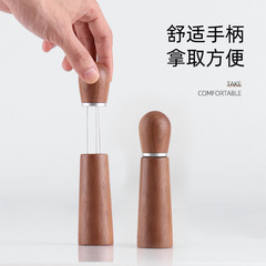 咖啡散粉器胡桃木底座意式咖啡布粉針均勻打散器收納座攪粉器套裝