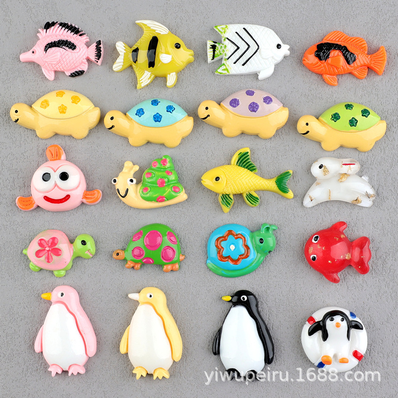 turtle turtle penguin small fish frog snail resin animal accessories hole shoes patch cream glue DIY material