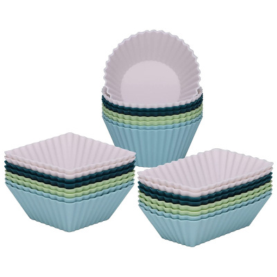 Cross border new pattern Morandi Square rectangle circular silica gel Baking Cake Cup mould suit