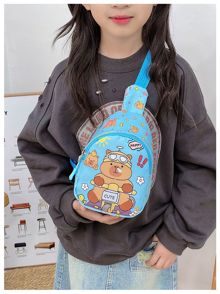 Kid'S Nylon Capybara Cute Square Zipper Fanny Pack display picture 16
