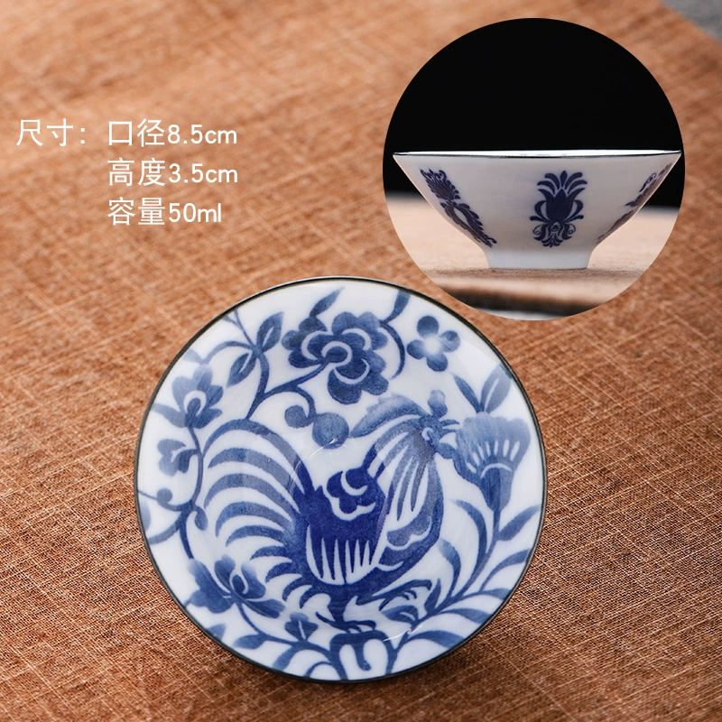 Retro blue and white ceramic tea set, tea cup, Birthday gift