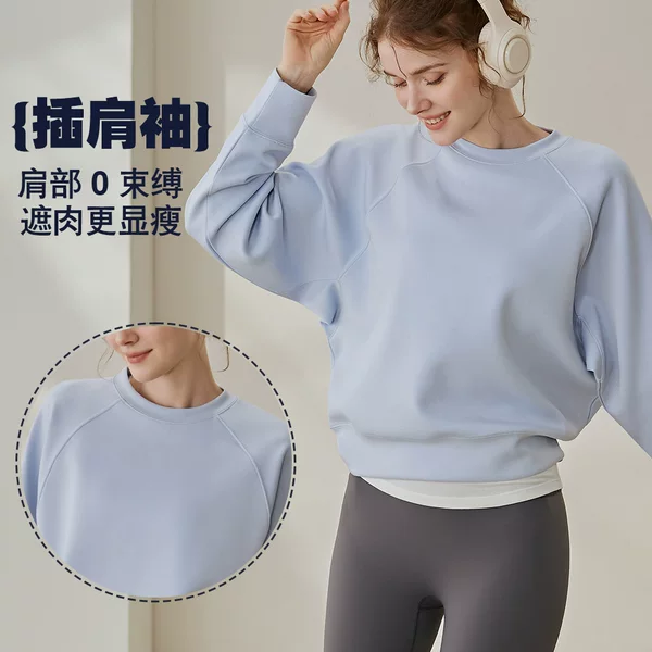 Sports Sweatshirt for Women 2026 Spring New Casual Fitness Wear Loose Casual Training Round Neck Long-Sleeved Sweatshirt Top