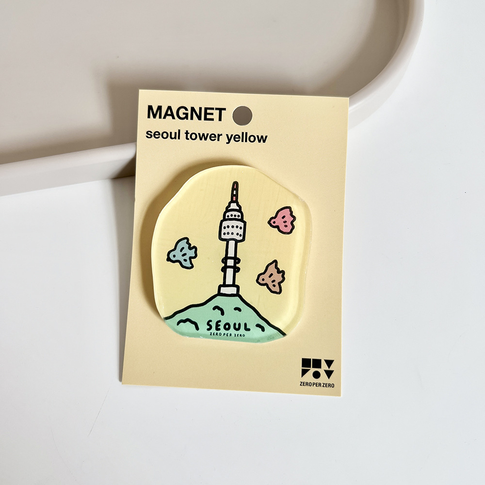 Corea del Sur zeroperzero familia ilustración de padres e hijos pegatinas de refrigerador acrílico imán magnético pegatinas de fotos