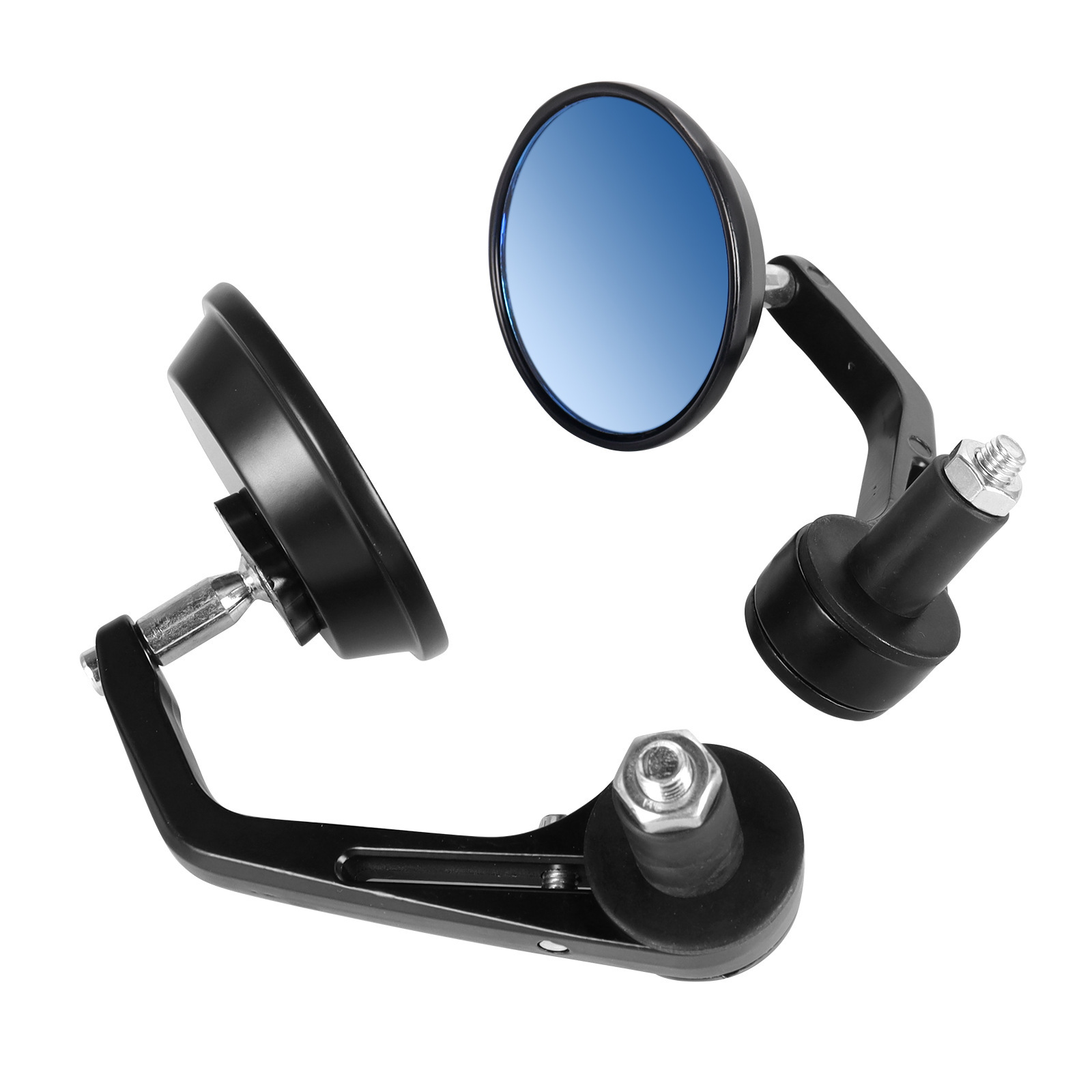 Motorcycle Electric Vehicle Modified Aluminum Alloy Cnc Round Retro Rearview Mirror Handlebar Plug Reversing Universal Reflector