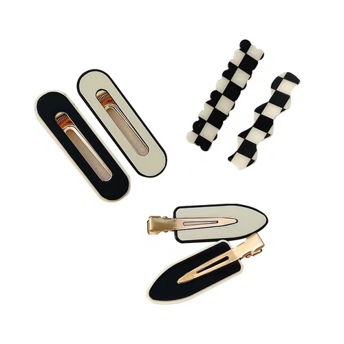 Checkerboard hair clip  new style Internet celebrity female seamless bangs clip broken hair clip small clip side clip headwear