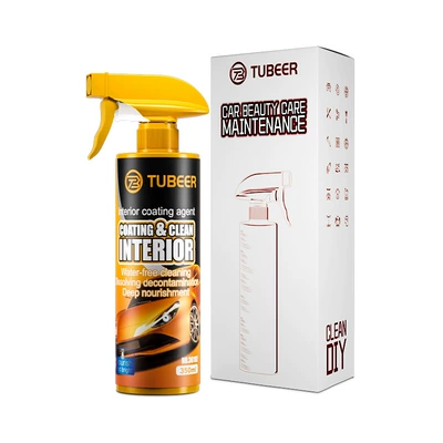 Car interior wax interior coating agent leather coating seat door leather polishing maintenance rubber plastic refuriating agent (Cleaning/curing agent) - 350ml-interior-coating-agent-english-cartons