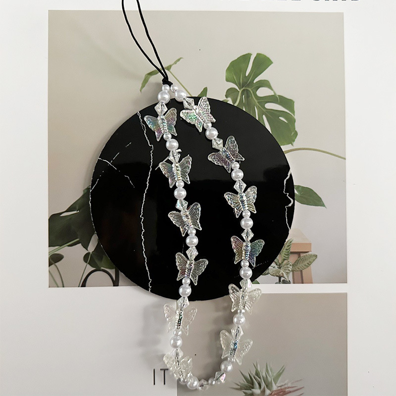 白色蝴蝶手机链