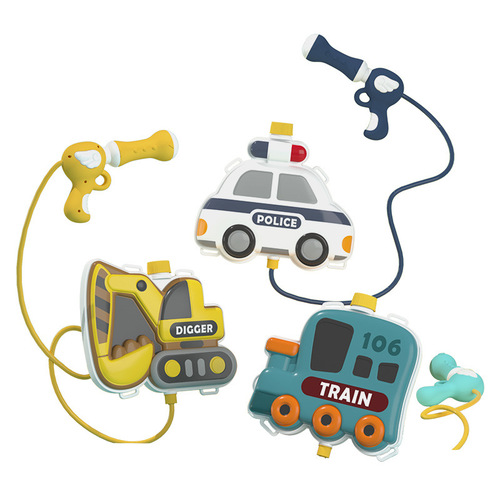 Children's cartoon backpack water gun water play beach toys pull-out water squirter Children's Day gift supply wholesale