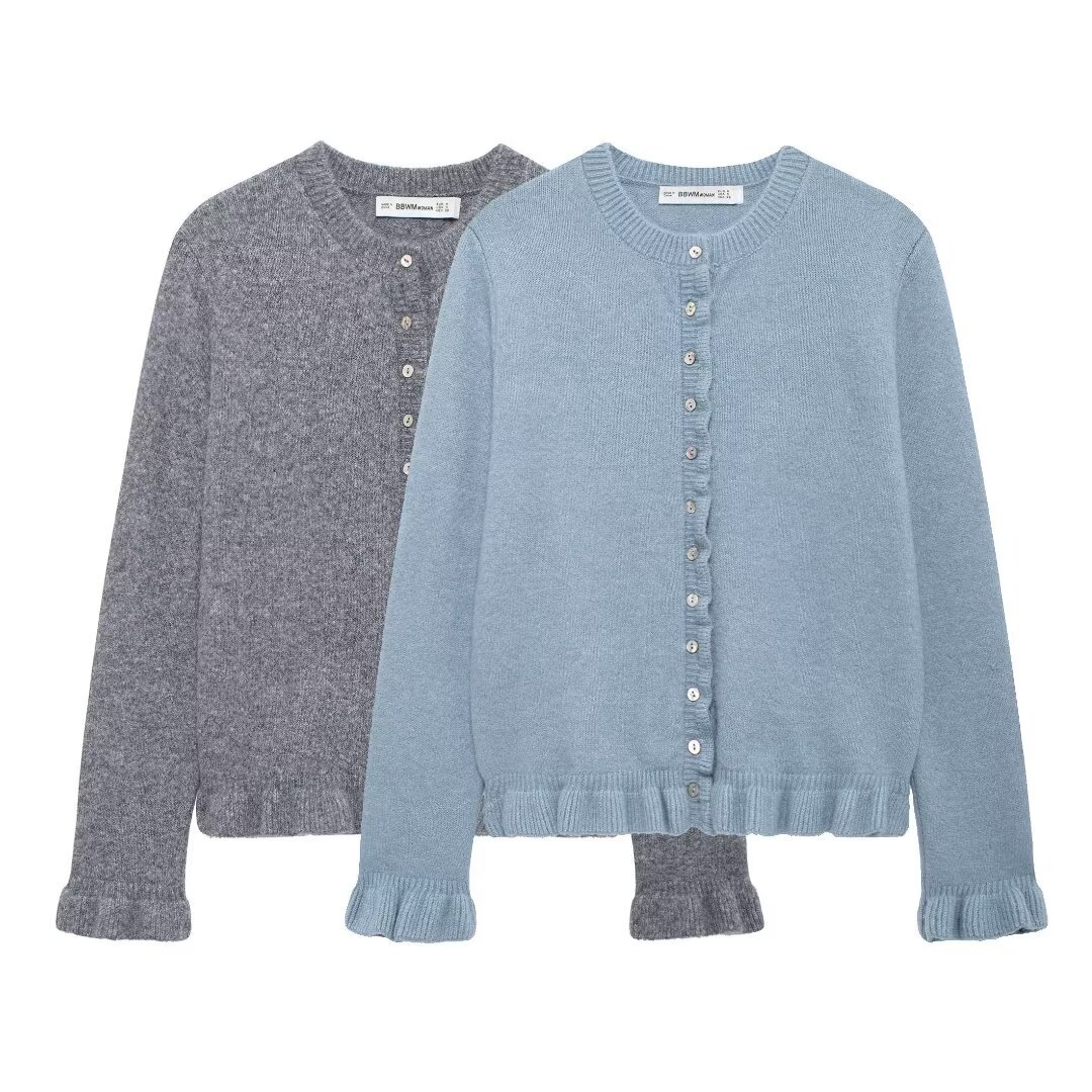 Women's clothing 2024 autumn and winter new fashionable round neck layered decorative knitted jacket_voghion.com