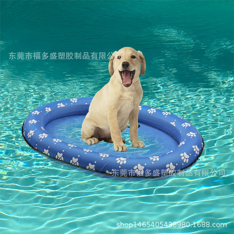 Готовая надувная плавающая кровать для домашних животных из ПВХ от производителя с тканевым чехлом, плавающий коврик для бассейна, надувная плавающая кровать для домашних животных