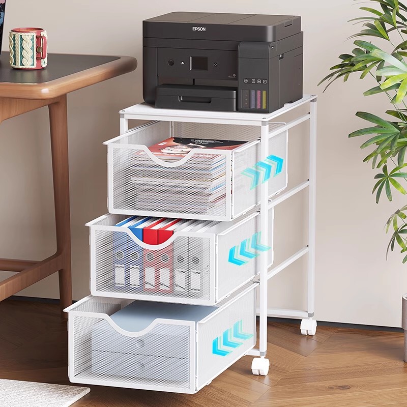Under-Desk Storage Rack Printer Multi-Layer Under-Desk Storage Cabinet Removable Basket Drawer-Type Under-Desk Book