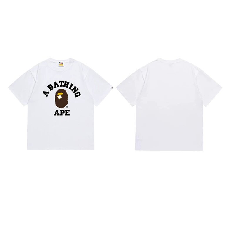 Короткая футболка повседневная с коротким рукавом (BAPE) двойной пряжи унисекс, разноцветная и размеры S–XXL