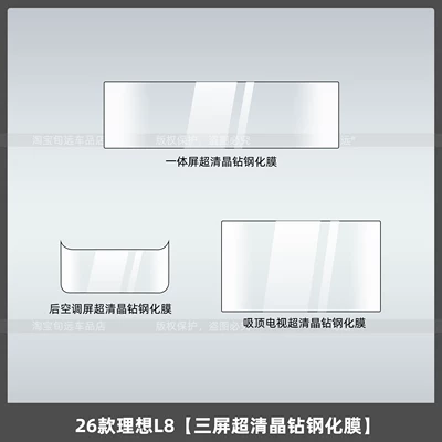 Car interior film, 26 Types of Ideal L8 - 26-ideal-l8-three-screen-ultra-clear-crystal-diamond-tempered-film