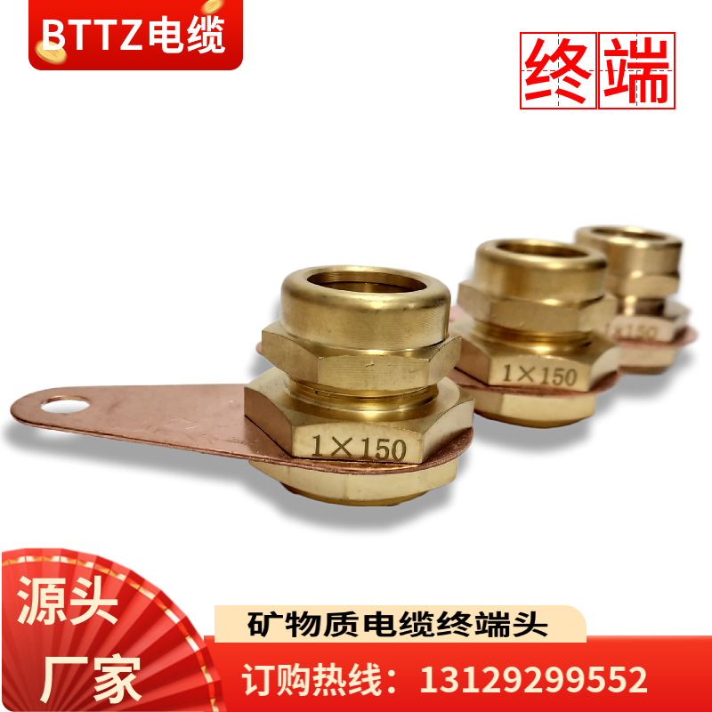 矿物电缆头BTTZ矿物质电缆终端头单芯防火铜接地卡BTTVZ-1X300