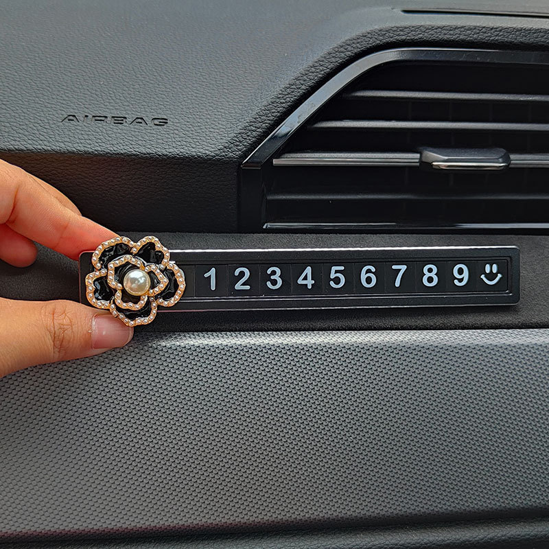 검은 꽃-검은 합금 슬라이딩 주차 카드