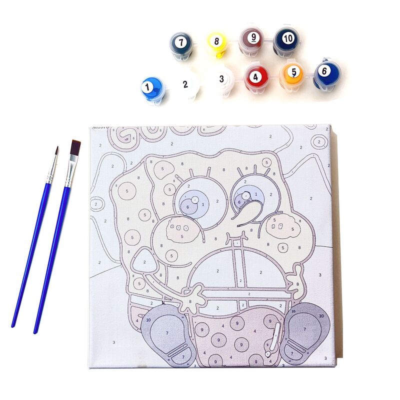 デジタル油絵diyの塗り絵の子供は漫画のアニメを埋めて色を塗ります。|undefined