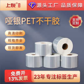 防水亚银不干胶标签贴纸数码设备打印纸固定资产亚银 pet不干胶