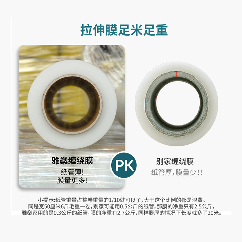 Película de estiramiento PE película de plástico bobinado embalaje protección de refuerzo gran venta al por mayor película de embalaje industrial suministro directo de fábrica