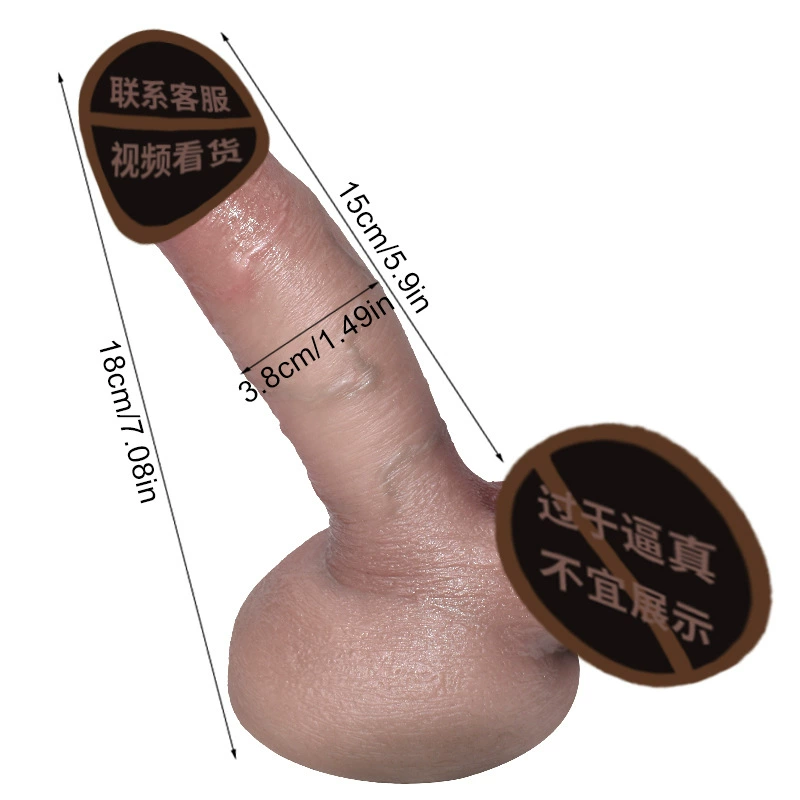Silicone realistic dildo, liquid silicone soft G-spot stimulator with suction base, multiple styles