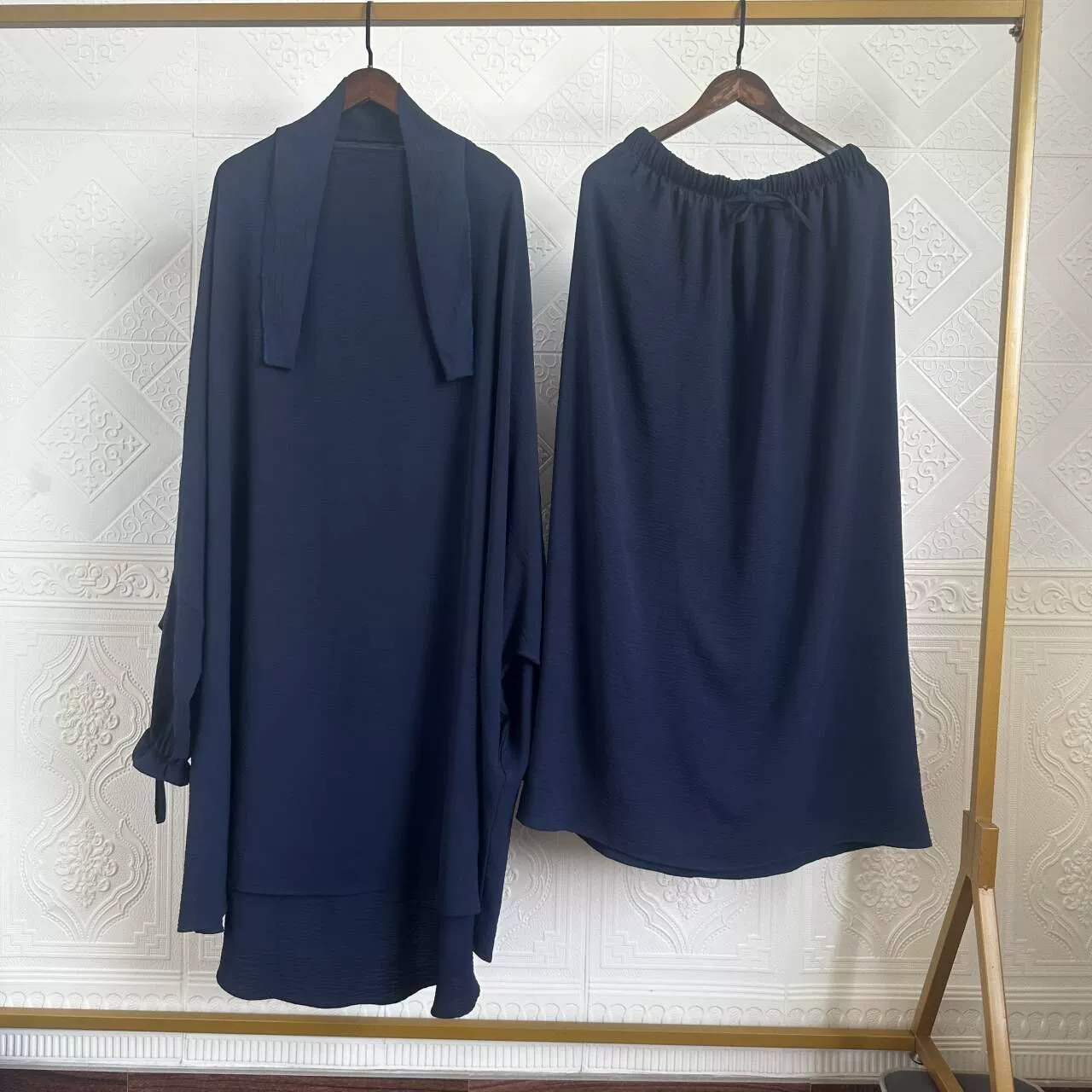 Set, long-sleeve, dress, European style, 2 piece set