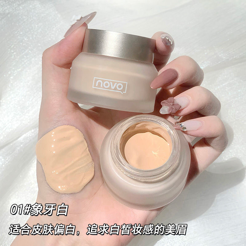 NOVO Luxury Gentle Glow Foundation Cream - Waterproof, Sweatproof, Non-Fragile, Covering, Lightweight, Hydrating, Student-Friendly, Affordable Foundation