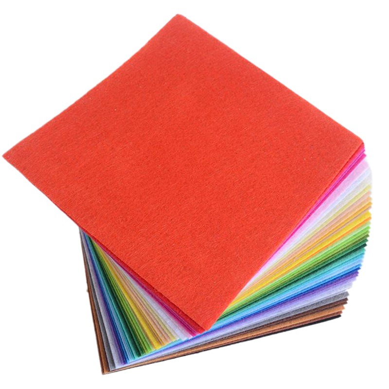 Tela no tejida de 1 mm, 50 colores, tela de fieltro industrial para decoración de jardín de infantes, tela no tejida gruesa hecha a mano.